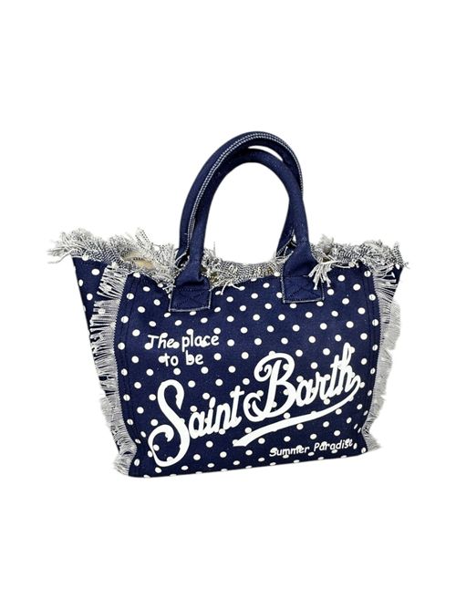 borsa donna vanity a pois blu e bianco MC2 Saint Barth | VANITY-REGULAR POIS61